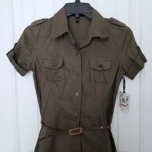 Brand New Jessica Simpson Olive Shirtdress, Size S